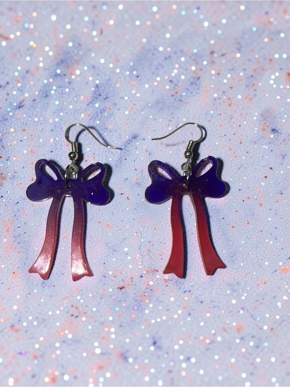 Angel Trumpet LLC | Jewelry | Handmade Purple Pink Ombr Bow Resin ...